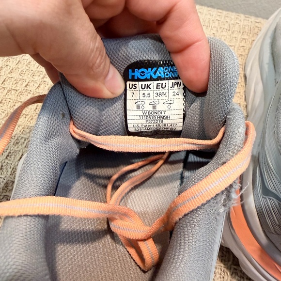 Hoka One One Womens Bondi 7 1110519 HMSH Gray Running Shoes Sneakers Size 7 - Picture 4 of 7